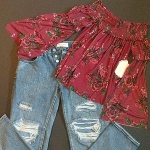 Hip outfit altar'd state top and pacsun jeans lot